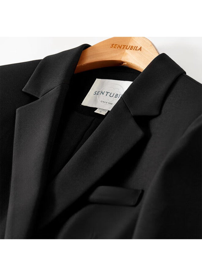 Sentubila Shangduobila Professional Commuter Suit For Women, Spring And Autumn High-end Interview Formal Jacket, Elegant Blazer, Black, Size S - Image 5