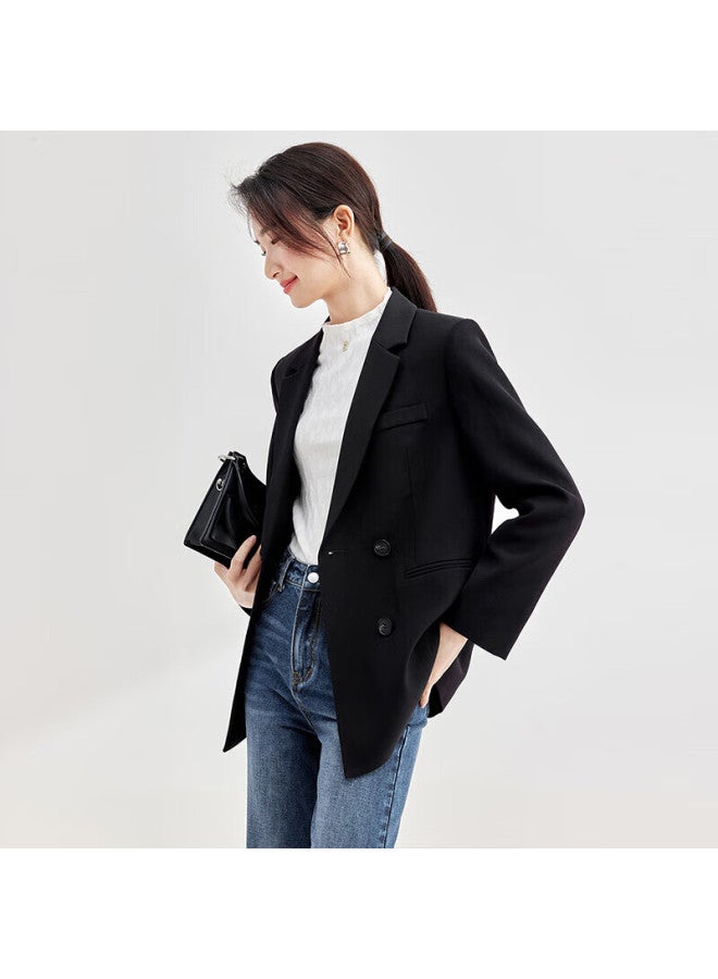 Sentubila Shangduobila Professional Commuter Suit For Women, Spring And Autumn High-end Interview Formal Jacket, Elegant Blazer, Black, Size S - Image 2