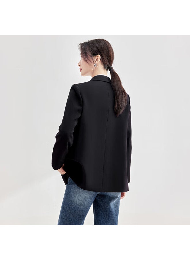 Sentubila Shangduobila Professional Commuter Suit For Women, Spring And Autumn High-end Interview Formal Jacket, Elegant Blazer, Black, Size S - Image 3