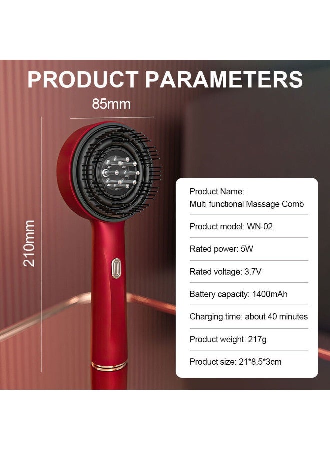 KADRAMA Electric Massage Comb, Vibration Red Light Therapy, Hair Growth Massage Scalp Brush Anti Hair Loss Liquid Oil Applicator - Image 2