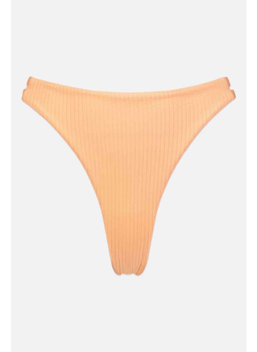 Billabong - Women Embroidered Logo Bikini Bottom, Peach - Image 1