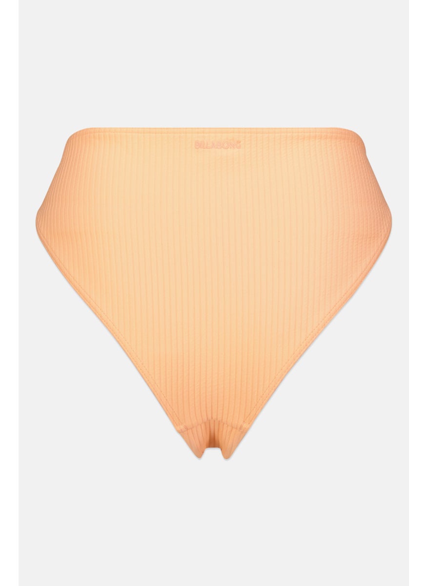 Billabong - Women Embroidered Logo Bikini Bottom, Peach - Image 1