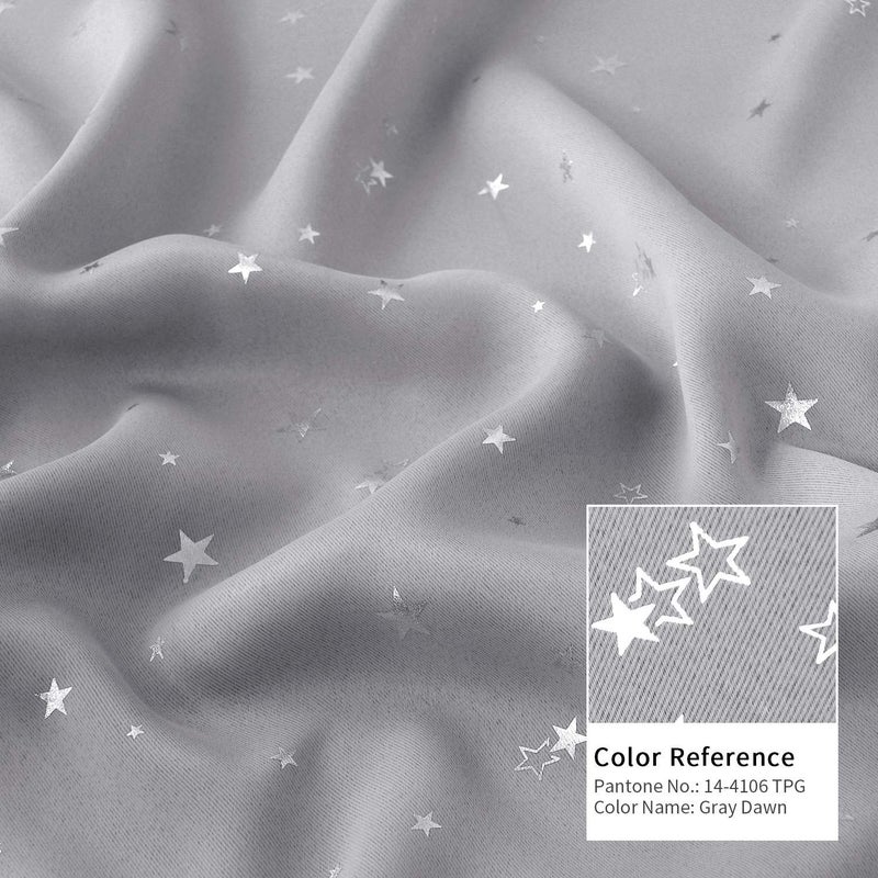 BGment Kids Blackout Curtains for Bedroom  Rod Pocket Room Darkening Curtains Decoration Thermal Insulation Window Drapes for Nursery  Children Room  2 Panels  Each 42 x 84 Inch  Light Grey - Image 4