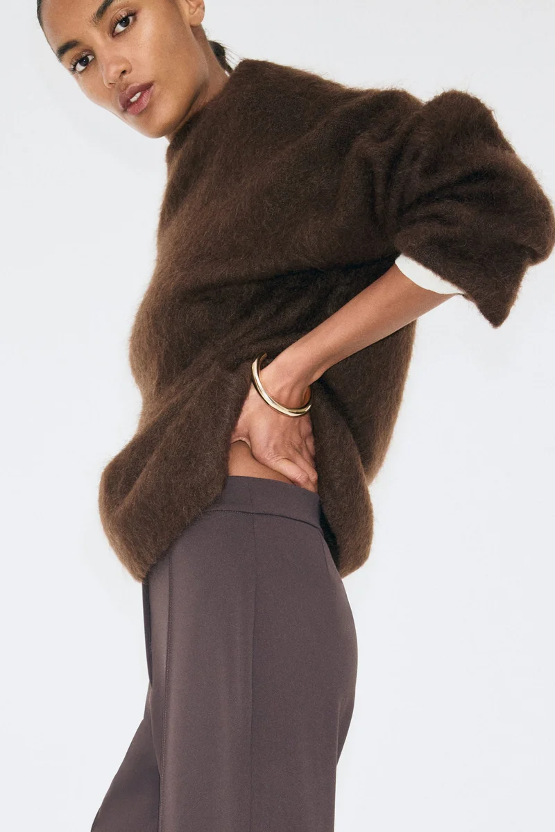 H&M Bootcut crease-front trousers