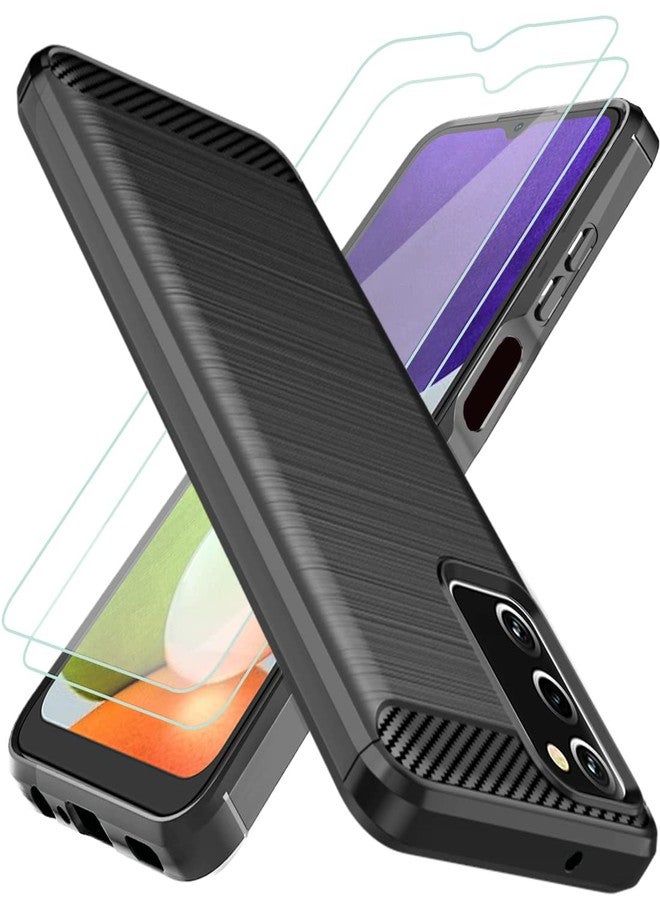 أوسوفر جراب Osophter Galaxy A03S مع واقي شاشة مزدوج، مقاوم للصدمات | مطاط TPU مرن | غطاء حماية للهاتف | لهاتف Samsung Galaxy A03S الأمريكي | أسود - Image 1