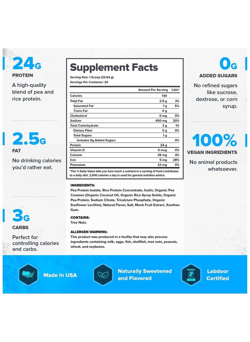 Legion Athletics Plant+ Vegan Protein Powder, French Vanilla | Pea and Rice Protein, Naturally Sweetened & Flavored, No Added Sugars, 24 grams Plant protein Per Serving, 672.8 grams,(1.48 lbs) 20 Servings - Image 3