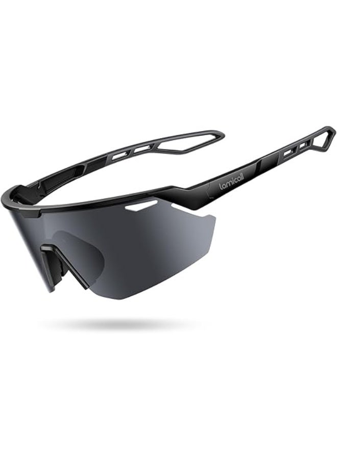 Lamicall 24g Polarized Sports Sunglasses for Men Women - [24g Ultralight] [Adjustable Nose Pad] UV400 Protection Sun Glasses for Running Cycling Baseball Fishing - Image 1