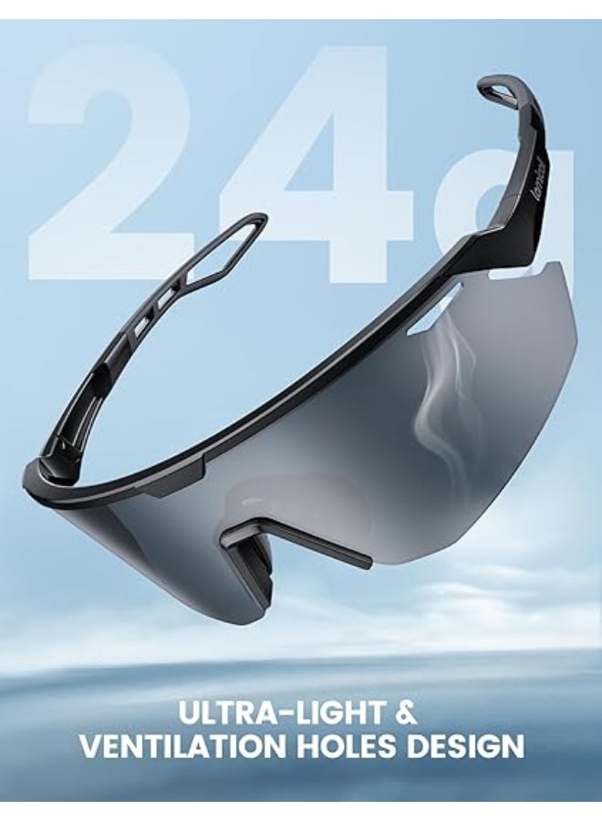 Lamicall 24g Polarized Sports Sunglasses for Men Women - [24g Ultralight] [Adjustable Nose Pad] UV400 Protection Sun Glasses for Running Cycling Baseball Fishing - Image 4