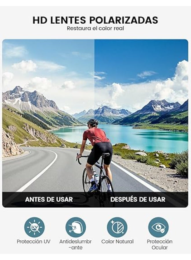 Lamicall 24g Polarized Sports Sunglasses for Men Women - [24g Ultralight] [Adjustable Nose Pad] UV400 Protection Sun Glasses for Running Cycling Baseball Fishing - Image 5