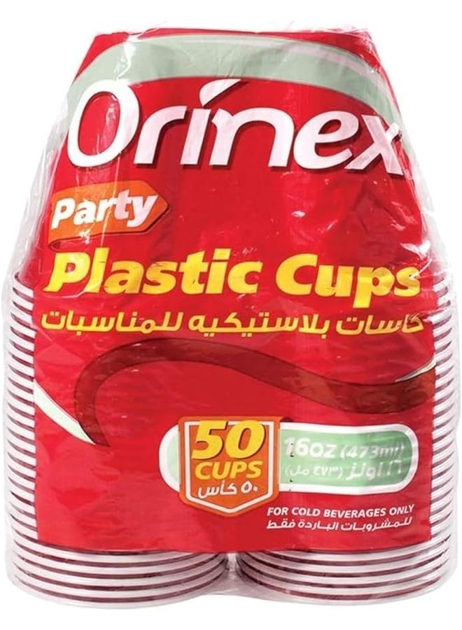 Orinex Party Plastic Cups 50 Pieces Multi Color