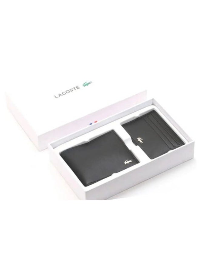 لاكوست مجموعة محافظ رجالية من لاكوست - محفظة حافظة بطاقات - أسود - Image 2