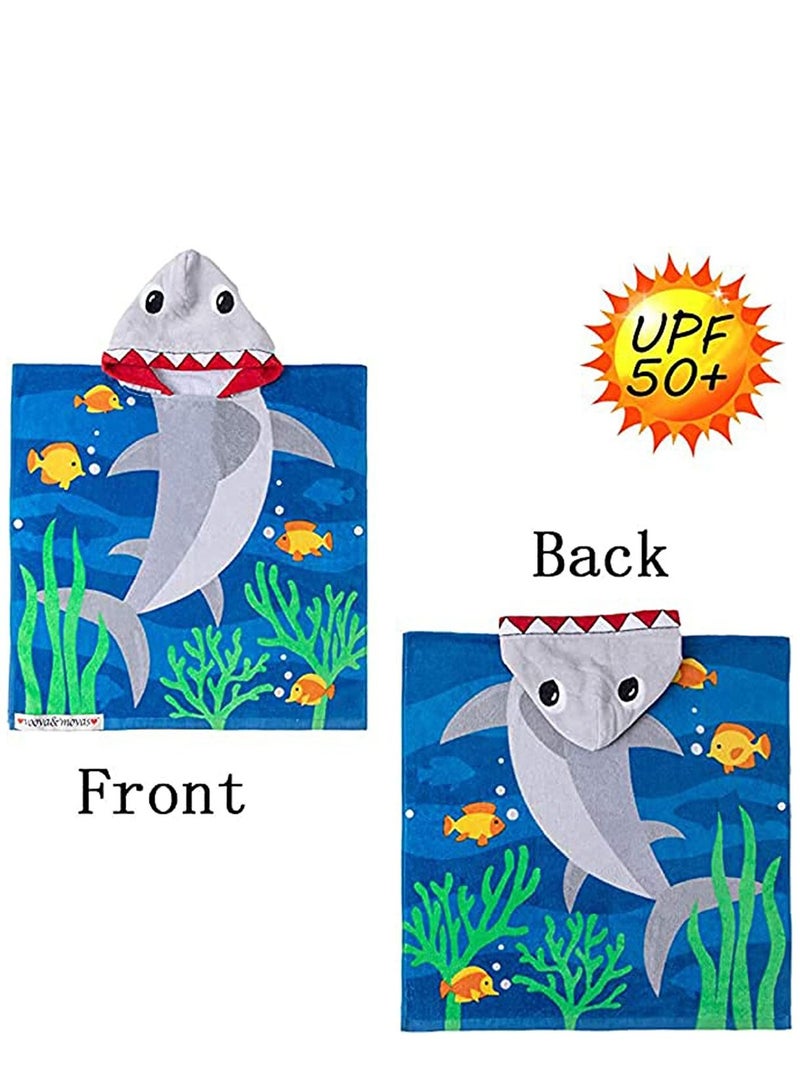 KASTWAVE Kids Hooded Towel, Multi-purpose Children’s Pool, Beach Swimming, Bathroom Children’s Shark Blouse, Use for Boys Girls 12m to 5 Years, 48"x24" Cotton Wrap, Super Soft Absorbent Cotton - Image 4