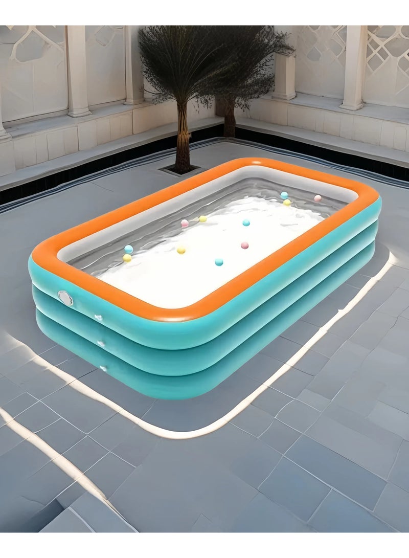 Generic PVC Inflatable Swimming Pool for Family,Stylish Rectangular Outdoor Play Pool(no air blowing device) - Image 3