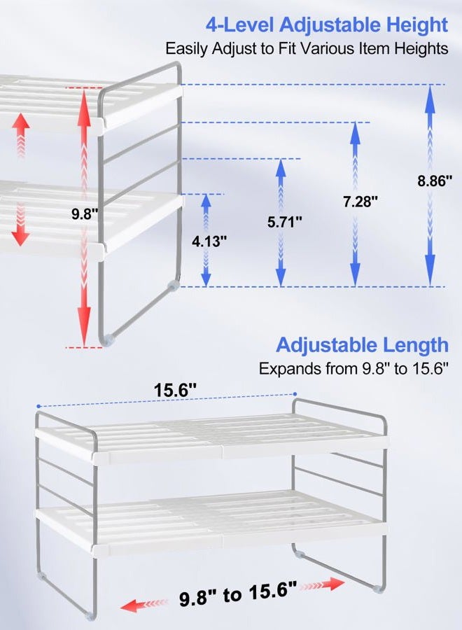 Cirhy Pantry Organizers and Storage,3 Tiers Expandable Foil and Plastic Wrap Organizer, Adjustable Kitchen Cabinet Shelf Organizer, Shelves Storage Rack for Cabinet Countertop (9.8" To 15.6"L) - Image 2