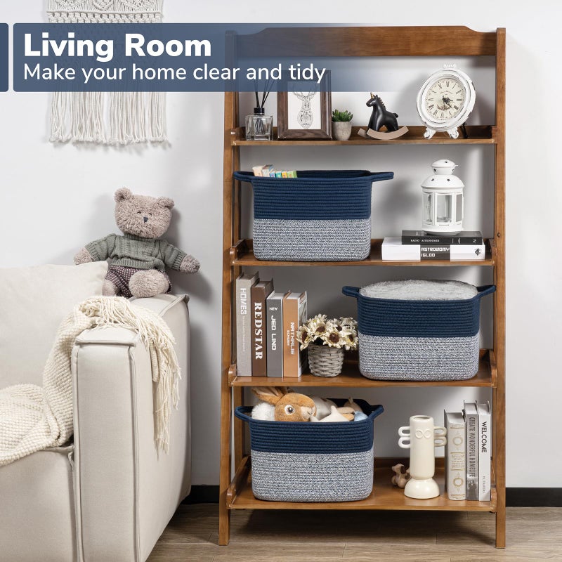 Goodpick Cube Storage Bins - Shelf Baskets for Towel Book Clothes, Closet Storage Bins for Office Woven Toy Basket for Shelves Baby Laundry Basket, 13''x10''x 9'' - Image 2