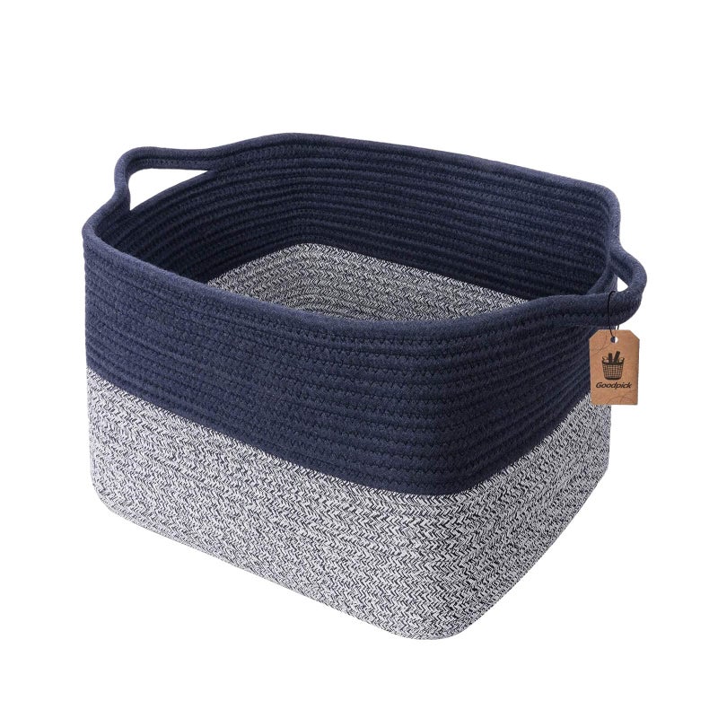 Goodpick Cube Storage Bins - Shelf Baskets for Towel Book Clothes, Closet Storage Bins for Office Woven Toy Basket for Shelves Baby Laundry Basket, 13''x10''x 9'' - Image 1