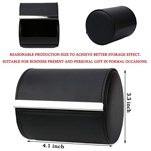 Iristide Neck Tie Box Formal Cylinder Men's Classy Necktie Travel Storage Case (Black) - Image 3