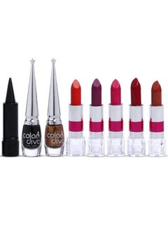 adbeni Makeup Combo Set Of 5Pcs Lipstick Kajal And 2 Eyeliner  - Image 2