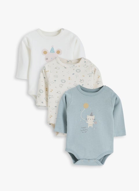 بادي سوت قطن عبوة 3 قطع بيبي للجنسين