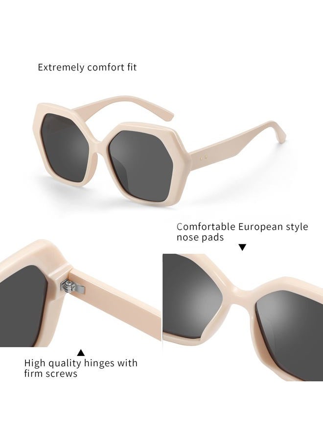 ZENOTTIC Retro Oversized Hexagonal Sunglfor Women 100% UV400 Protection - Image 4