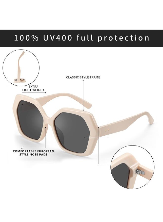 ZENOTTIC Retro Oversized Hexagonal Sunglfor Women 100% UV400 Protection - Image 3