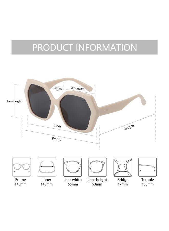 ZENOTTIC Retro Oversized Hexagonal Sunglfor Women 100% UV400 Protection - Image 5