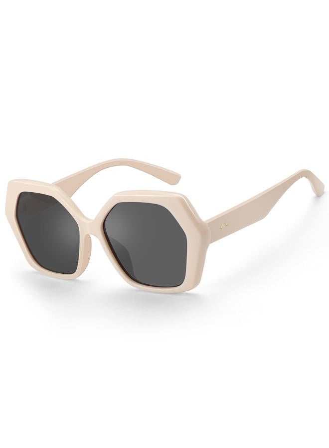 ZENOTTIC Retro Oversized Hexagonal Sunglfor Women 100% UV400 Protection - Image 1