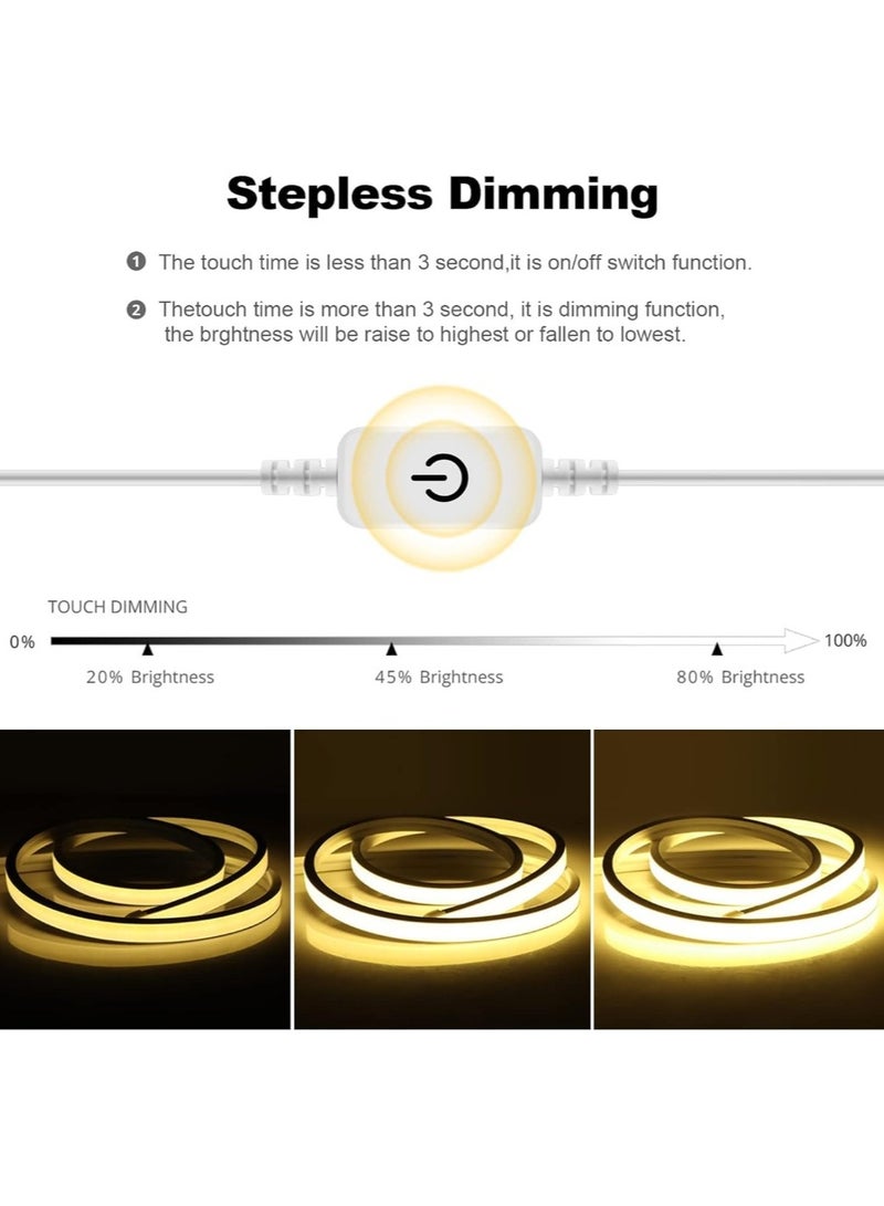 LED Strip Lights, 3m Neon Rope Lights with Adapter, 5V Cuttable LED Neon Flex Light, LED Strip Kit, Super Bright LED Tape Lights USB Powered Flexible Under Cabinet Light for Bedroom,Kitchen,Home Vanity Mirror Lighting Decor Bedroom Cabinet Boat Decor Waterproof Silicone Neon Light Strip for Bedroom Gaming Room Wall Party Decor - Image 4