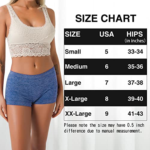 DEEP TOUCH Boy Shorts Underwear Women Ladies Boyshorts Panties Spandex Panty Workout Boxer Briefs 5-Pack - Image 5