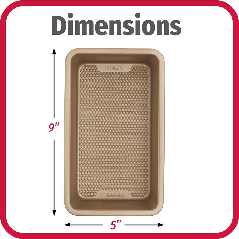 GoodCook BestBake Nonstick Textured Carbon Steel Loaf Pan, 9" x 5", Bronze - Image 4