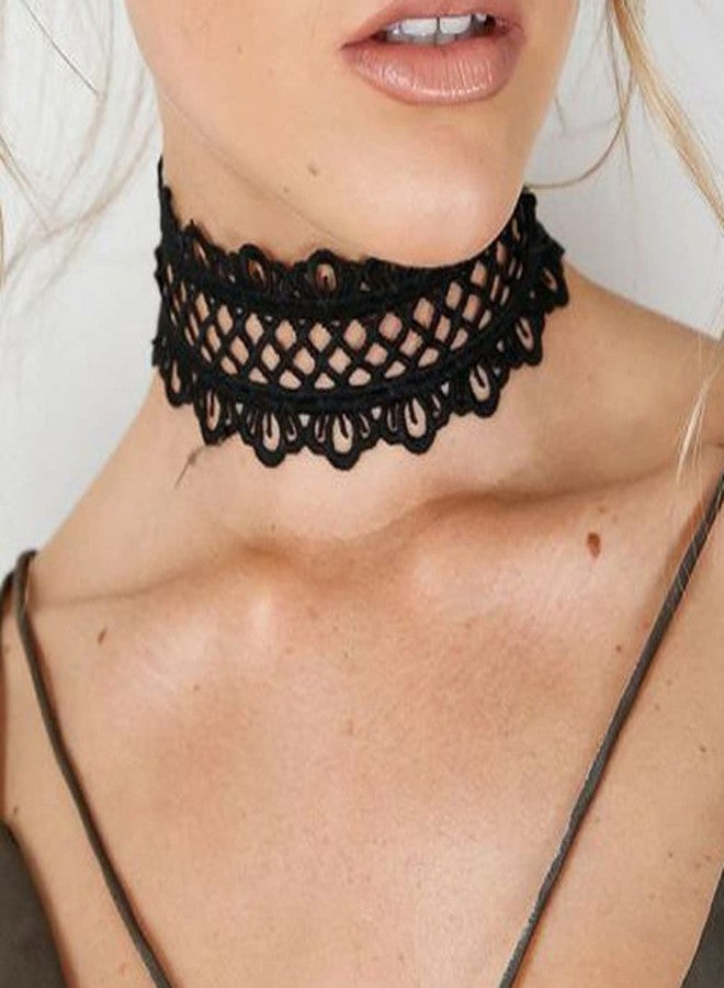 Missgrace Punk Vintage Simple Black Lace Choker Necklace for Women Bar Prom Party Short Necklace Black Chain Necklace for Women - Image 3