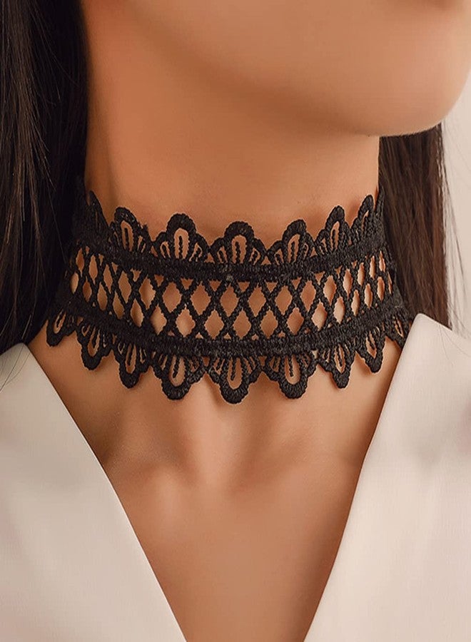 Missgrace Punk Vintage Simple Black Lace Choker Necklace for Women Bar Prom Party Short Necklace Black Chain Necklace for Women - Image 2