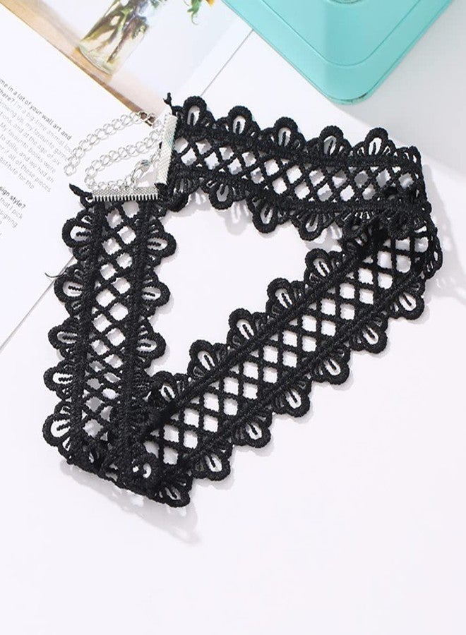 Missgrace Punk Vintage Simple Black Lace Choker Necklace for Women Bar Prom Party Short Necklace Black Chain Necklace for Women - Image 4