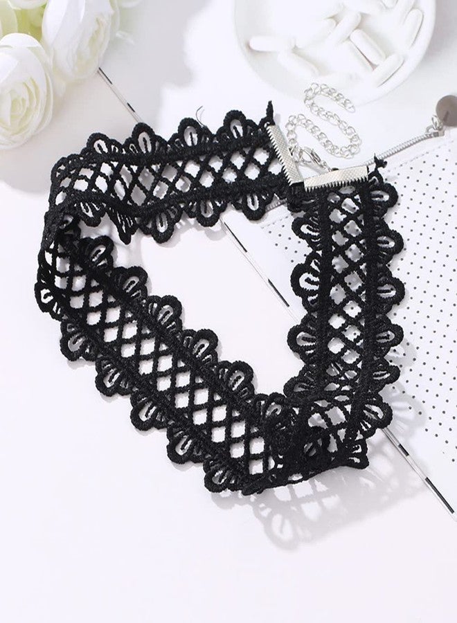Missgrace Punk Vintage Simple Black Lace Choker Necklace for Women Bar Prom Party Short Necklace Black Chain Necklace for Women - Image 5