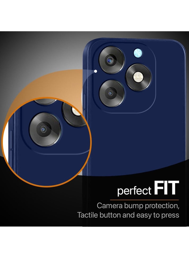 Techie غطاء خلفي أنيق من TPU سيليكون لجهاز Itel A70 بتصميم نحيف، ناعم وملمس سلس - أزرق داكن - Image 4