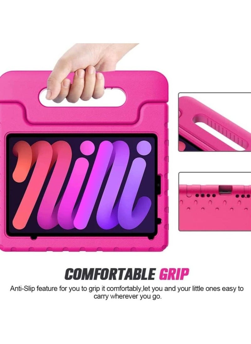 Kids Case for New iPad Mini 6th Generation 8.3 Inch 2021, iPad Mini 6 Case, Shockproof Convertible Handle Stand Protective Kids Case for iPad Mini 6 8.3 2021 (Rose Pink) - Image 5