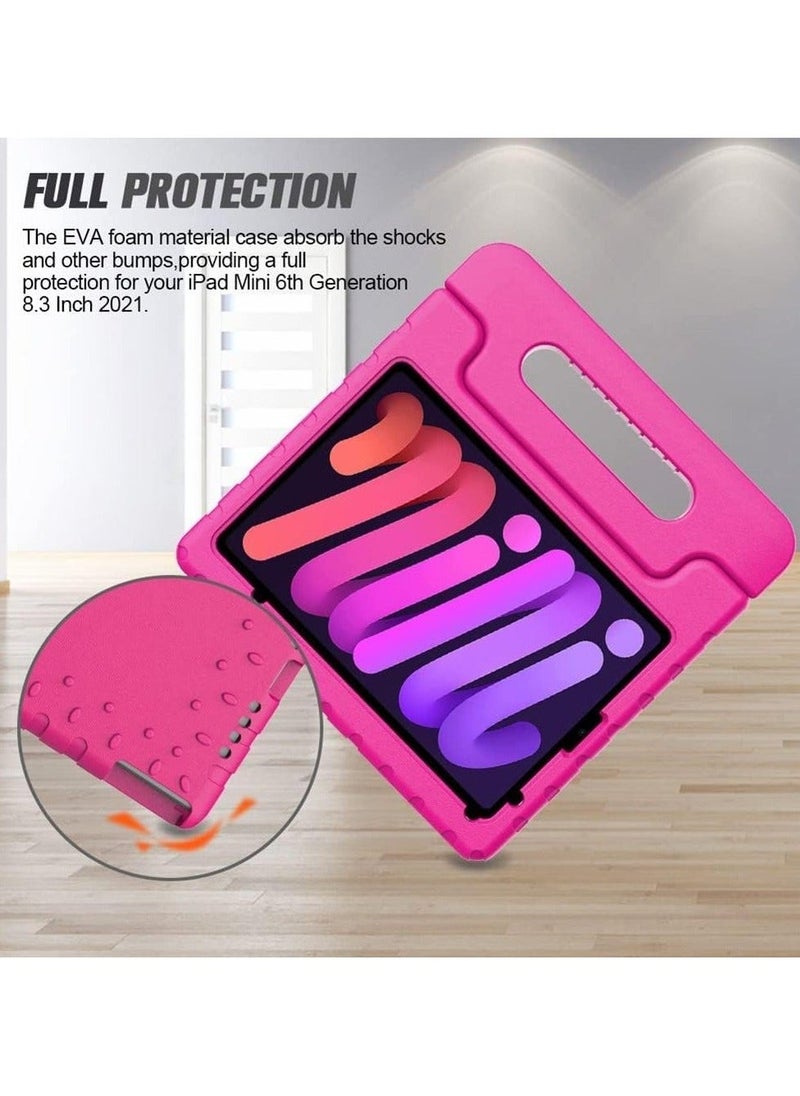 Kids Case for New iPad Mini 6th Generation 8.3 Inch 2021, iPad Mini 6 Case, Shockproof Convertible Handle Stand Protective Kids Case for iPad Mini 6 8.3 2021 (Rose Pink) - Image 3