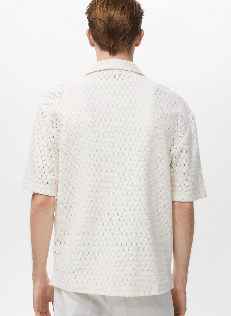 مانجو مان Cotton blouse with openwork detail