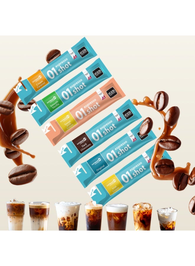 Iced Espresso أكياس إسبريسو مثلج – نكهة أصلية – مصنوعة يدويًا في كاتماندو – 40 مل – علبة من 12 – قهوة أرابيكا 100% - Image 2