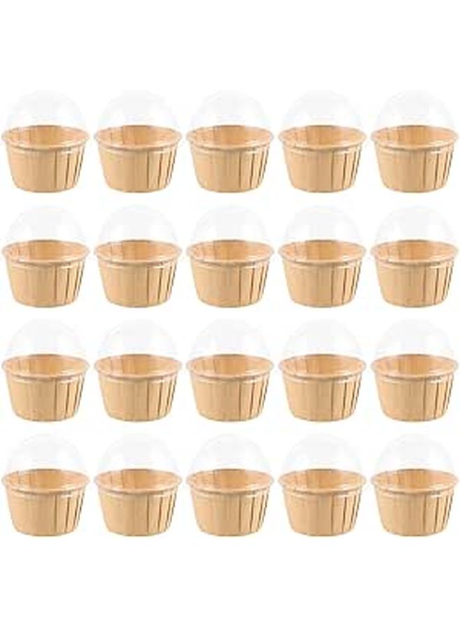 Oil Resistant Large Paper Cupcake Liners with Lids 50pcs for Baking Muffins Parties Holiday Desserts - Image 1