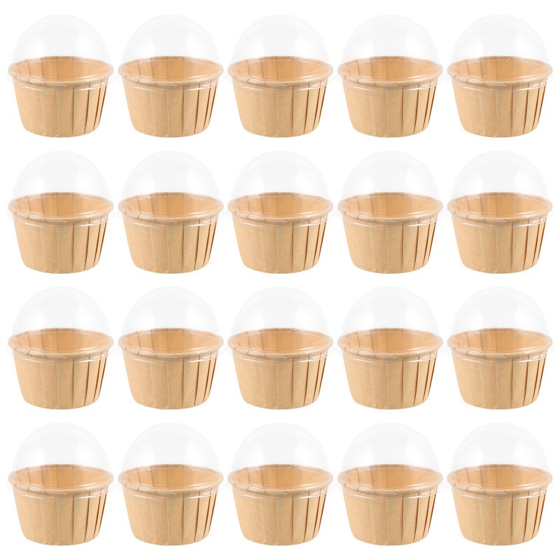 Oil Resistant Large Paper Cupcake Liners with Lids 50pcs for Baking Muffins Parties Holiday Desserts - Image 2
