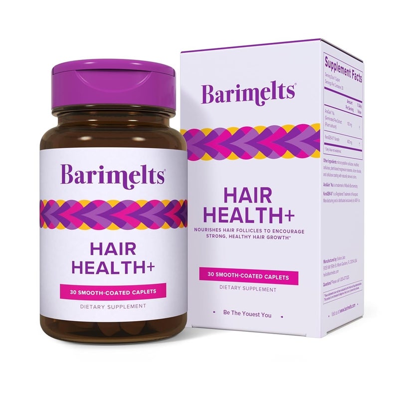 BariMelts Hair Health+ â€“ Helps Reduce Hair Thinning for GLP-1 Users or Bariatric Patients â€“ Hair Growth Supplement with Clinically Studied AnaGainâ„¢ Nu and Keratin â€“ 1-Month Supply - Image 1