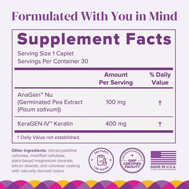 BariMelts Hair Health+ â€“ Helps Reduce Hair Thinning for GLP-1 Users or Bariatric Patients â€“ Hair Growth Supplement with Clinically Studied AnaGainâ„¢ Nu and Keratin â€“ 1-Month Supply - Image 2