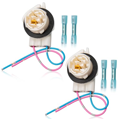 RED WOLF Headlight Wiring Harness Socket 3056 3156 3157 LED Connector Plug for Select GM GMC Chevy Silverado Sierra 1997-2007 Pigtail Retrofit Headlamp Daytime Running Lights Turn Lights - Image 1