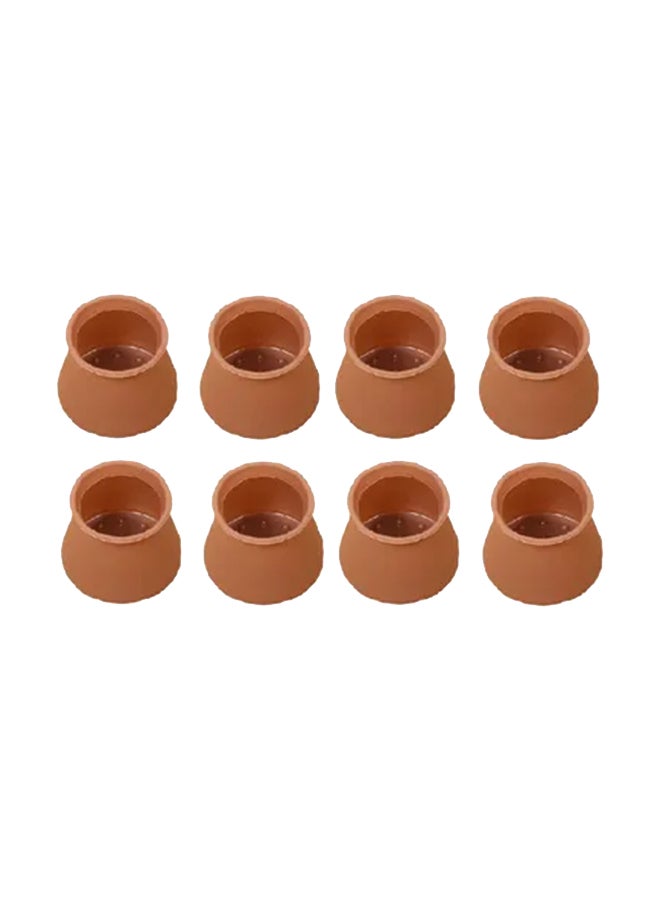 Loquat 8-Piece Non-Slip Silicone Table u0026 Chair Foot Cover Brown 3.8cm