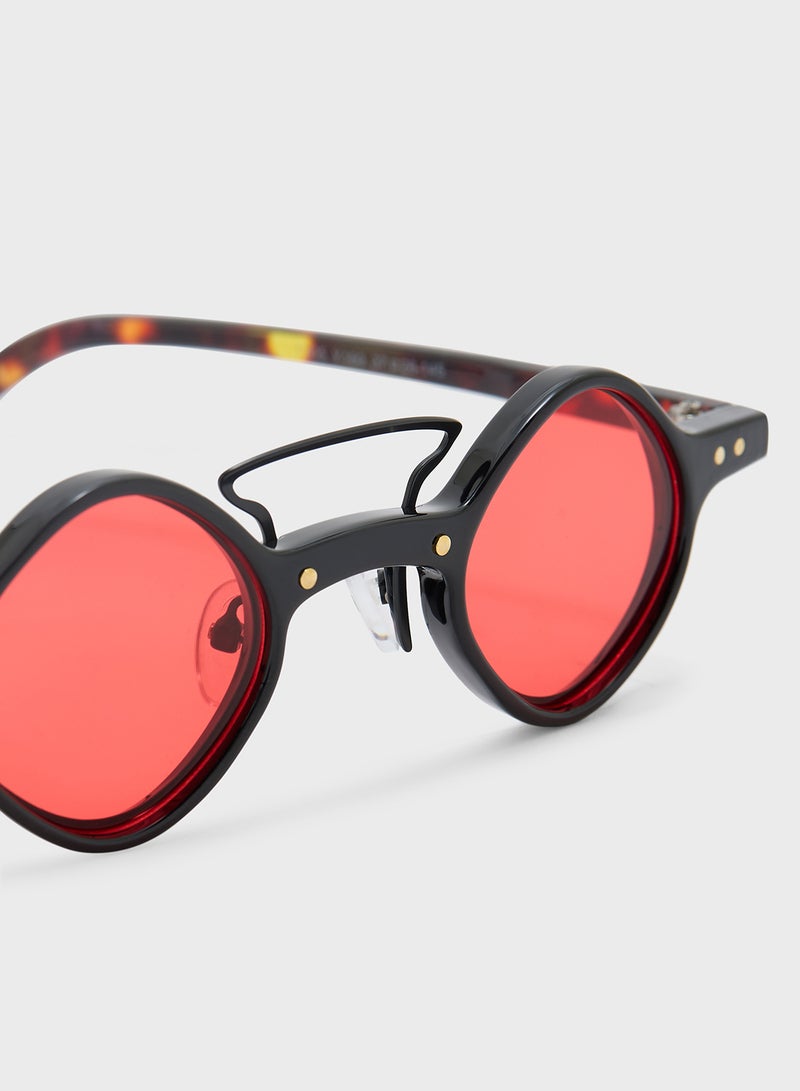 سفنتي فايف نظارات شمسية بعدسات دائرية كلاسيكية صغيرة - Image 3