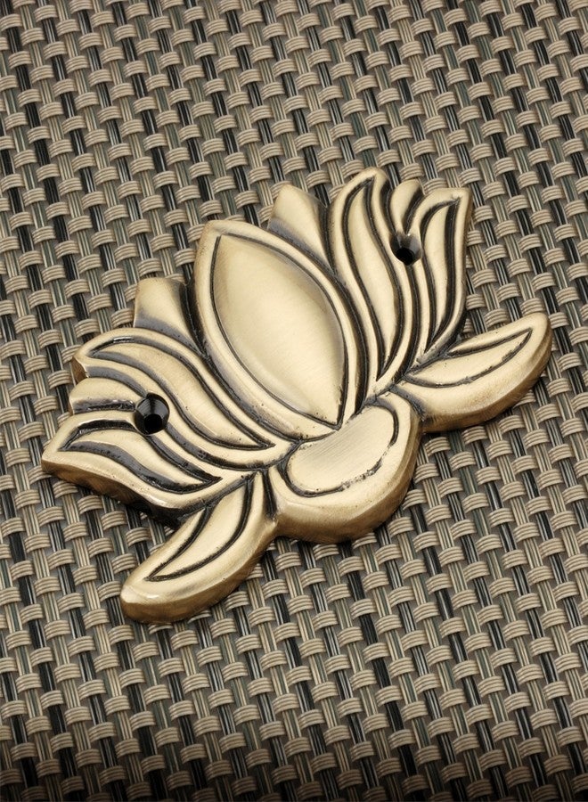 DEVDECOR , Brass Lotus Wall Hanging For Wall Door | Home Decor Hanging Brass Lotus Flower For Decoration Housewarming Gift Lotus Brass Wall Hanging (Small), 10.16 - Image 4