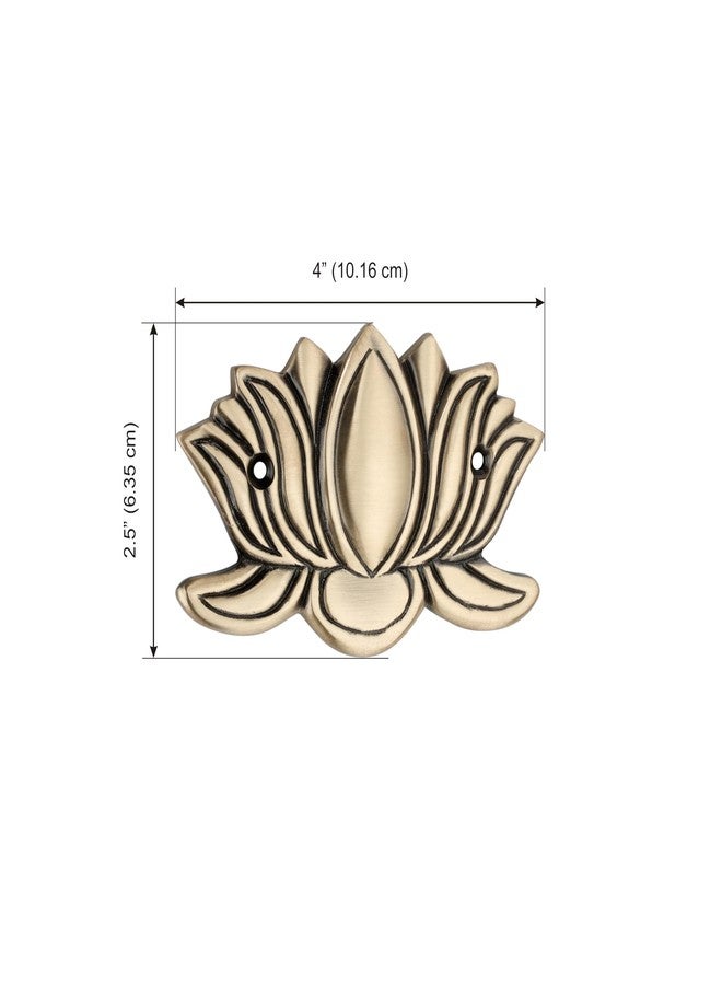 DEVDECOR , Brass Lotus Wall Hanging For Wall Door | Home Decor Hanging Brass Lotus Flower For Decoration Housewarming Gift Lotus Brass Wall Hanging (Small), 10.16 - Image 2