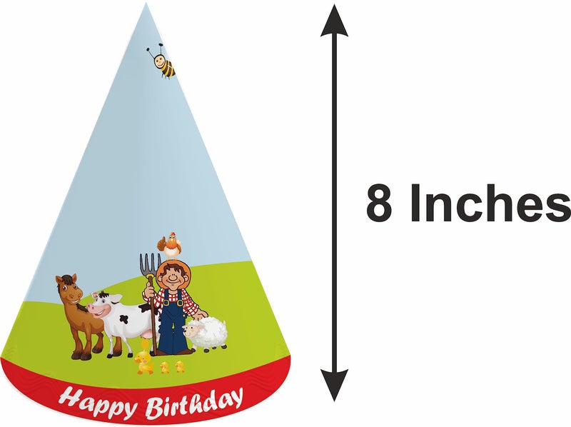 Untumble Farm Animal Birthday Decoration Party Hats | Barnyard Theme Party Decoration With Hats | Pack of 10 - Image 3