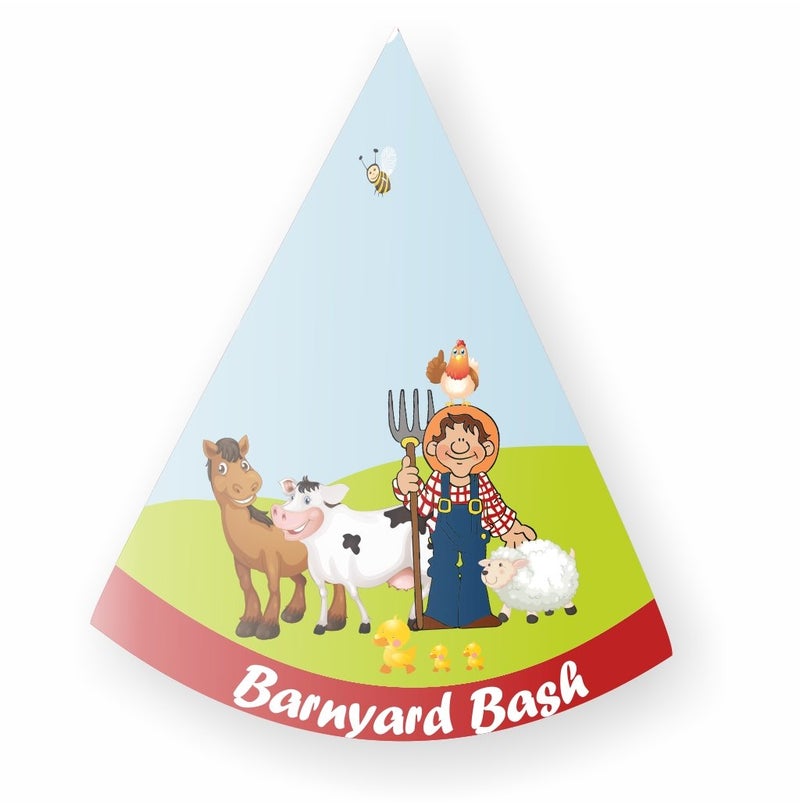 Untumble Farm Animal Birthday Decoration Party Hats | Barnyard Theme Party Decoration With Hats | Pack of 10 - Image 1
